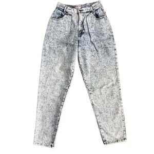 Vintage 1988 Essentials Sport High Rise Acid Wash Mom Blue Jeans Tapered Leg